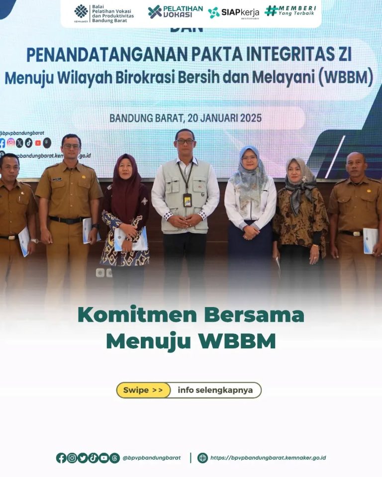 Penandatanganan Pakta Integritas Zona Integritas Menuju WBBM di BPVP Bandung BaratBandung Barat